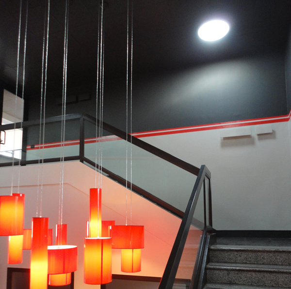 トップライトから室内への採光写真